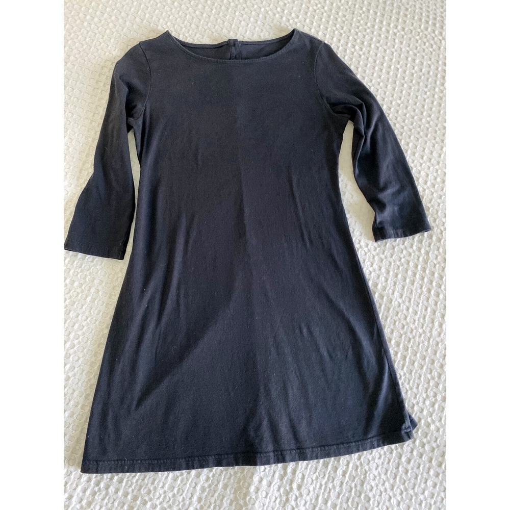 Patagonia Women‎ Black Organic Cotton Tencel 3/4 Sleeve A-Line Dress Small LBD